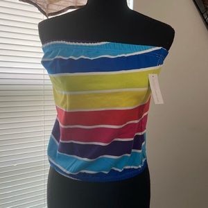 New York & Company - Striped French Terry Strapless Top (NWT)